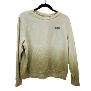 Treasure & Bond Sweatshirt Womens Large Ombre Chill Yellow Green Long Sleeve Top